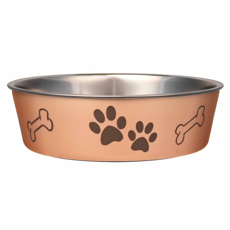 Loving Pets Bella Dog Bowls- Stainless Steel Dog & Cat Bowls - Spill Proof Dog Food Bowl, Cat Bowl, Puppy Essentials & Pet Supplies Great for Home & Travel (Large 35-65 lbs, Champagne) - Image 1